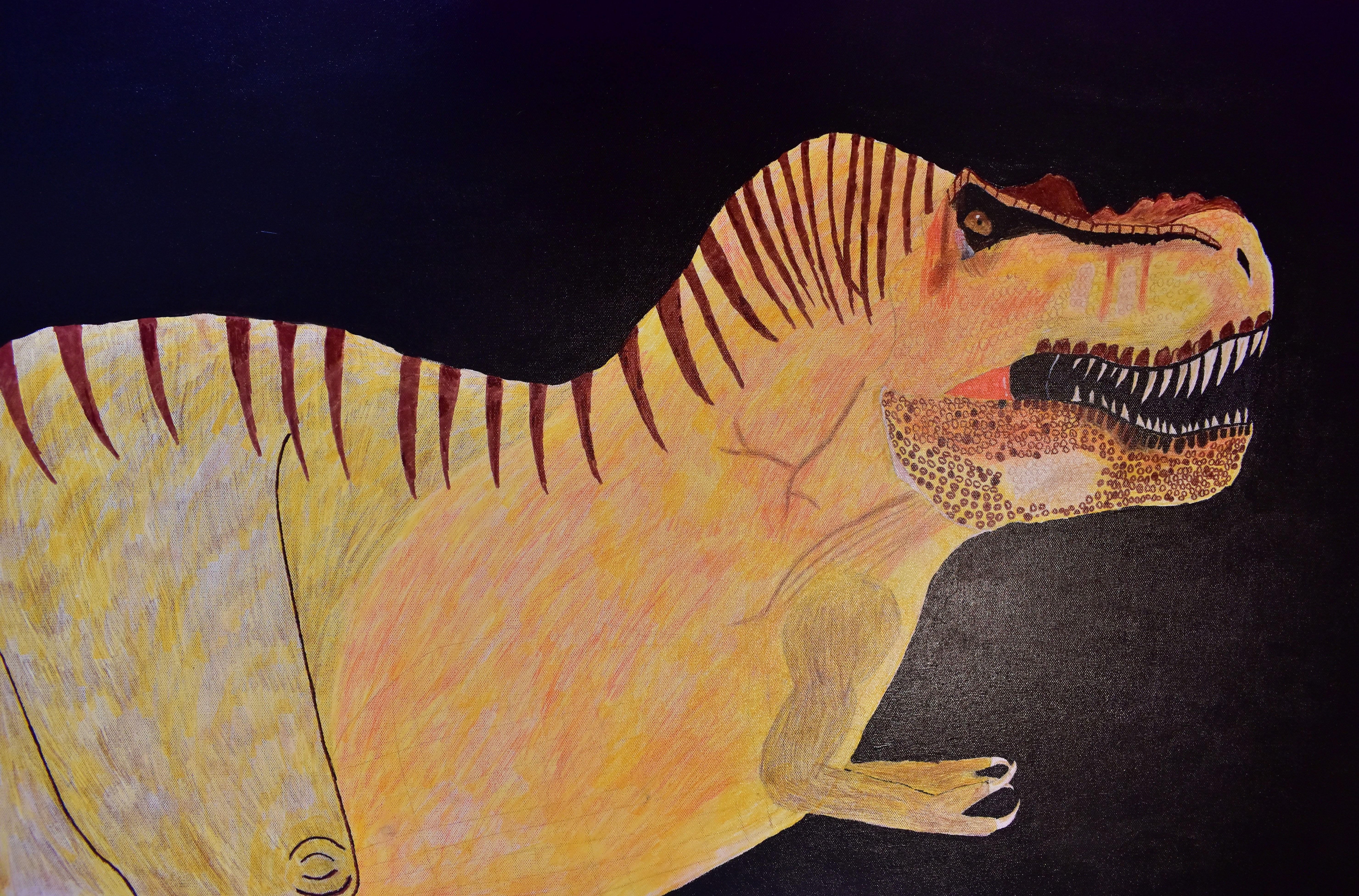 T Rex artwork with markers